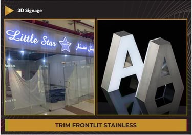 Trim Front lit Stainless Letters