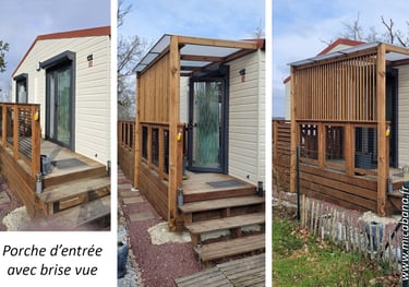 création d'un porche d'entrée, protection des regards indiscrets et des intempéries