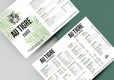 Carte de boissons - Au tigre