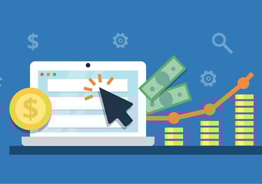 umaptop com uma página de site rendendo dinheiro