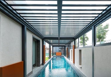 glass residential pool cover for year round swimming