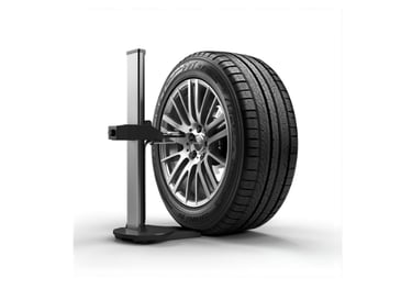 Wheel alignment service at Fast Tire Shop Los Angeles, technician adjusting alignment on a lift for