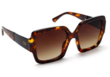 a pair of sunglasses with a brown frame