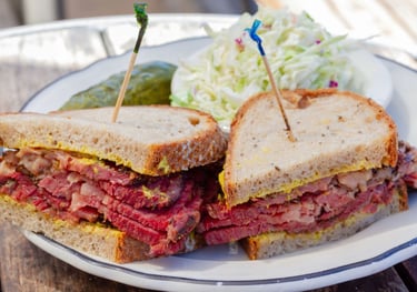 Homemade Pastrami sandwich