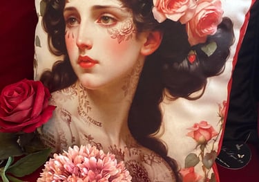 léo di fazio crée pour laligne29 "blanche neige" coussin 40/40