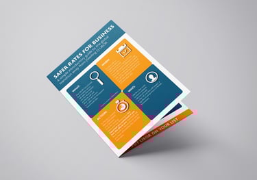 a mockup of a leaflet