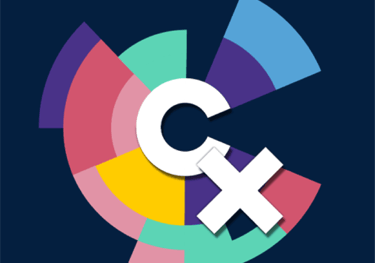 a colorful circular shaped icon