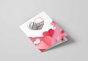 a valentine card with a heart shaped paper cutout