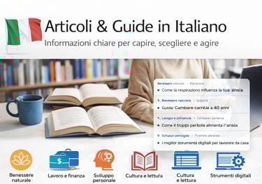 Articoli chiari e affidabili su benessere, salute naturale, lavoro, finanza personale, sviluppo pers