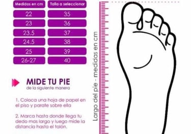 imagen de un pie con una regla para indicar como tomar la medida para conocer la talla del zapato