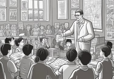 A curved facade covered in white latticework