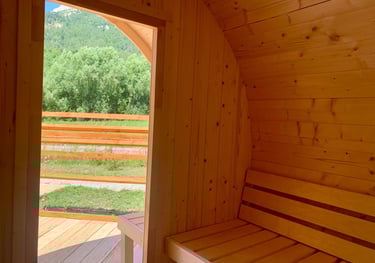 intérieur sauna gîte sigoyer
