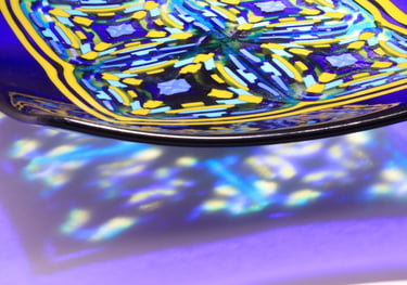 glass art made by repetitive patterns like a caleidoscope