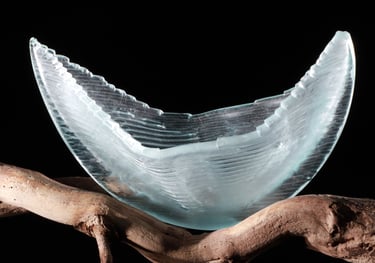 glass fusing, where the glass is folded by hand