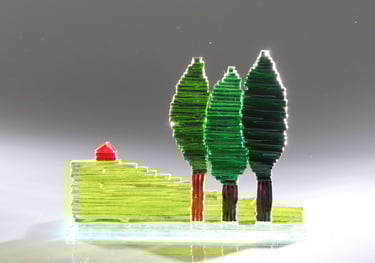 small art work in glass fusing