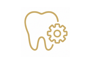 Restorative dentistry icon: crowns, bridges, fillings, root canals