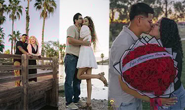 couple picturs together showing affection