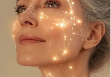 Mujer rejuvenecida tras tratamiento con exosomas regenerativos para mejorar la calidad de piel.