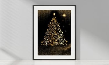 collection 8 posters d'ambiance imprimables Noel doré