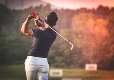 Advanced golfer playing golf in the sun in Pattaya thailand