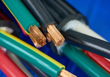 Many wires of different colors