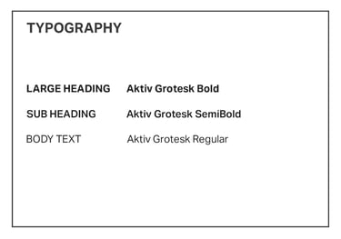 carded front typograpjy