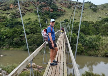 The swing bridge at The Wild Coast Casino over the river