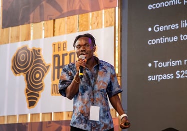 Kofi Dotse speaking at the Africa Media Festival in Nairobi