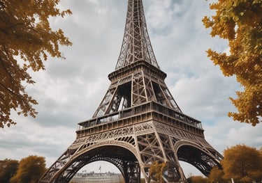 the eiffel tower is reflected in the water
