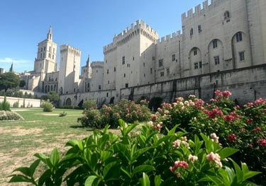 Palais des Papes under blue sky – Avignon private guided tour