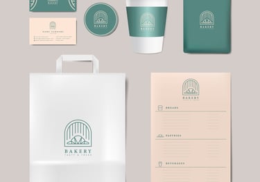 a variety of branding and branding design for bakerys