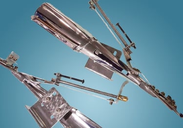 a pair of scissors and a pair of scissors on a blue background