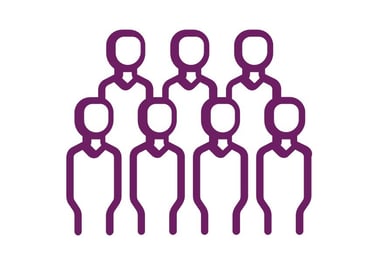 a group of people standing in a line of people