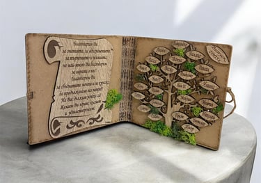 a book with a tree on it and a book with a tree on it