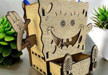 a wooden clock with a wooden clock on it