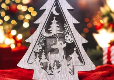 a christmas tree with a christmas tree in the middle