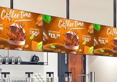 claratech's displays for food and drinks 