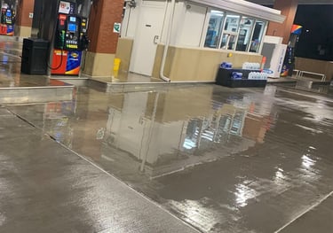 GAS STATION CONCRETE SURFACE PRESSURE CLEANING