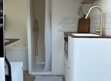 a van with a sink and a shower