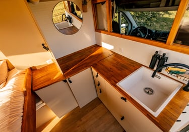 a sink and a sink in a tiny house
