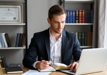 business man with laptop