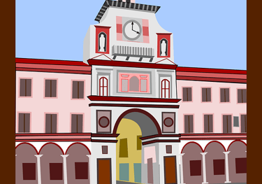 a clock tower with a clock on top of it