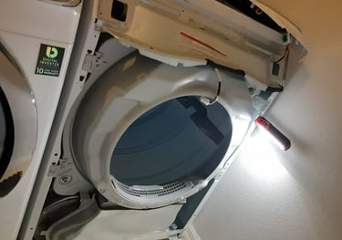 a dryer with front panel off