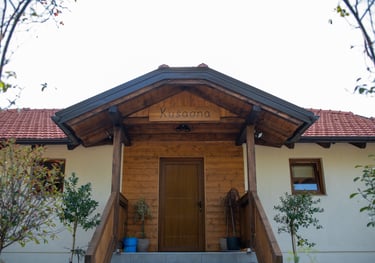 a wooden door with a wooden door and a wooden door