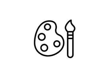 a paintbrush and a paintbrush on a white background