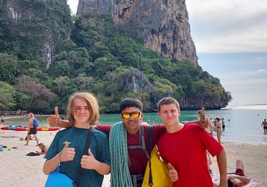 thailand krabi railay rock climbing lesson