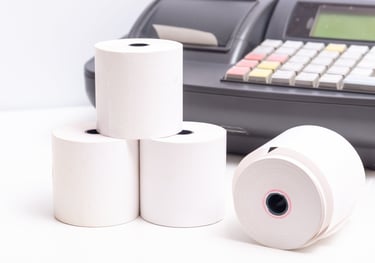 Papel continuo para ticket o recibo