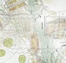 Scientific skincare research background with retinol molecular formulas and data charts
