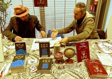 Simon et Dim bosse en plein salon du livre de Chateaubrianty 2025