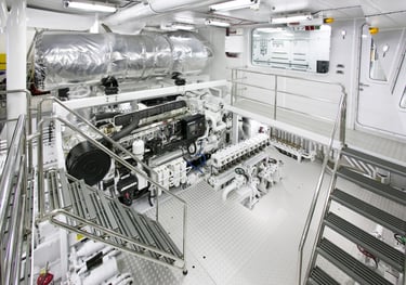 ISM Maldives Superyacht Agent photo Charterworld.com73m CUSTOM SUPERYACHT Engine Room